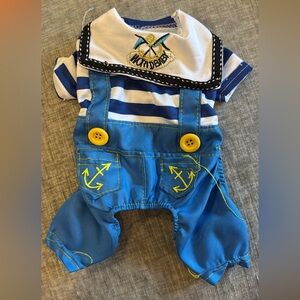 Wonderkids Blue Nautical Overalls with Yellow Accents